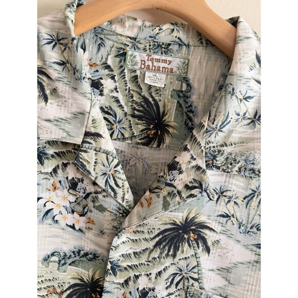 Vintage Tommy Bahama Silk Hawaiian Shirt Mens XL Palm Resort Short Sleeve - Picture 2 of 3